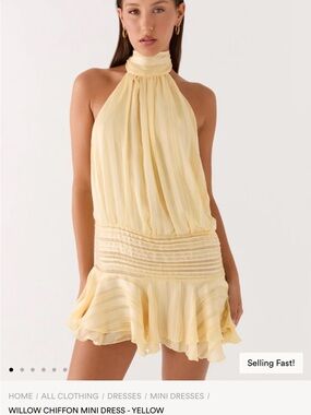 Peppermayo Yellow Willow Chiffon Mini Dress